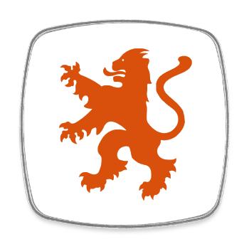 Niederlande - Nederland - Netherlands - Lion Löwe - Viereckiger Kühlschrankmagnet - Weiß - Vorne