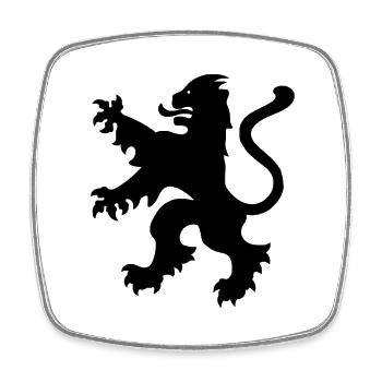 Niederlande - Nederland - Netherlands - Lion Löwe - Viereckiger Kühlschrankmagnet - Weiß - Vorne