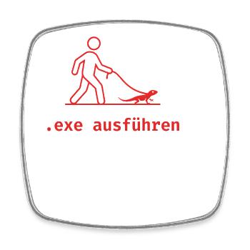 EXE Ausführen Lustige Admin Geschenke - Viereckiger Kühlschrankmagnet - Weiß - Vorne
