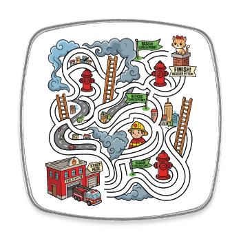 Rescue Maze Fire Scene - Square fridge magnet - white - Front