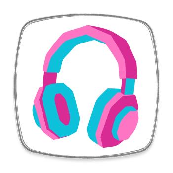 Kopfhörer 80er Retro Synthwave DJ Musik Gamer - Viereckiger Kühlschrankmagnet - Weiß - Vorne