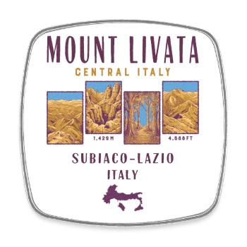 Mount Livata Italy -Hiking Adventure Travel  - Magnet carré - blanc - Devant