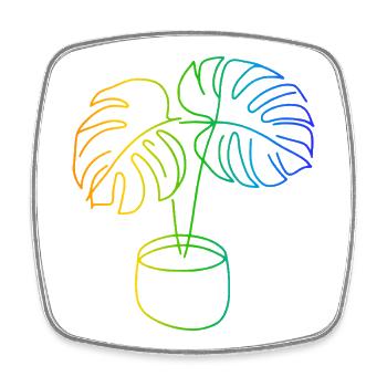 Monstera Regenbogen - Viereckiger Kühlschrankmagnet - Weiß - Vorne