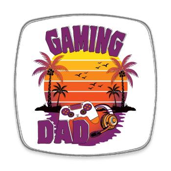 The Gaming DAD - Gamer Papa - Square fridge magnet - white - Front