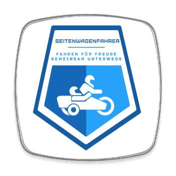 Seitenwagenfahrer: Fahren für Freude - Viereckiger Kühlschrankmagnet - Weiß - Vorne