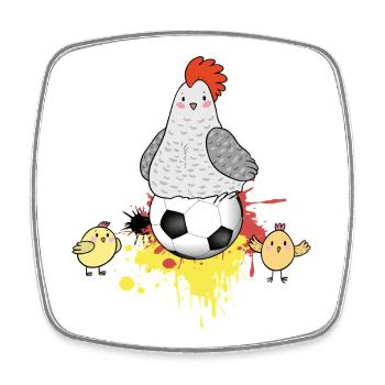 Football on the farm - Square fridge magnet - white - Front