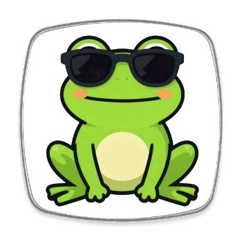 Une grenouille cool avec des lunettes de soleil des cadeaux drôles - Magnet carré - blanc - Devant