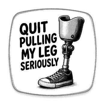 Stop kidding me! Seriously funnier at - Square fridge magnet - white - Front