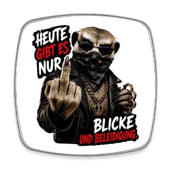 Blicke und Beleidigung - Viereckiger Kühlschrankmagnet - Weiß - Vorne