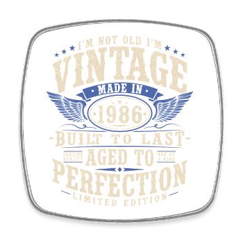 40e anniversaire 1986 cadeau vintage vintage - Magnet carré - blanc - Devant