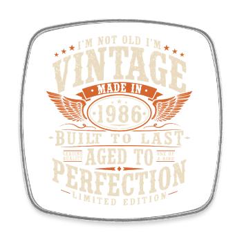 40e anniversaire 1986 cadeau vintage vintage - Magnet carré - blanc - Devant