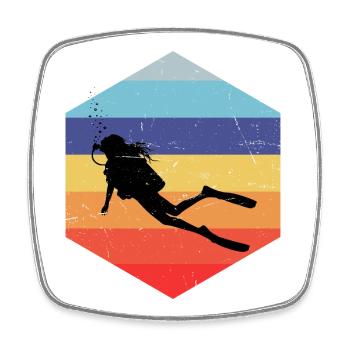 Gift idea for a freediver with freediving - Square fridge magnet - white - Front