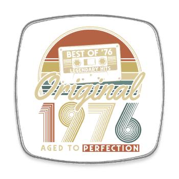 Original 1976 Jahrgang Vintage Geburtstag Geschenk - Viereckiger Kühlschrankmagnet - Weiß - Vorne