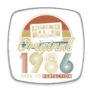 Cadeau d’anniversaire du 40e anniversaire Vintage Vintage 1986 - Magnet carré - blanc - Devant