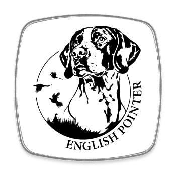English Pointer Portrait Hunde Jagdhunde Jagdhund  - Viereckiger Kühlschrankmagnet - Weiß - Vorne