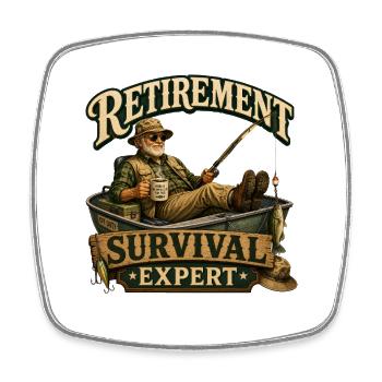 Ruhestand Survival-Experte - Viereckiger Kühlschrankmagnet - Weiß - Vorne