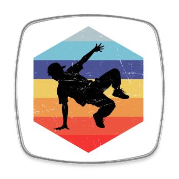 Geschenkidee für den Hip-Hop-Tänzer mit Breakdance - Viereckiger Kühlschrankmagnet - Weiß - Vorne