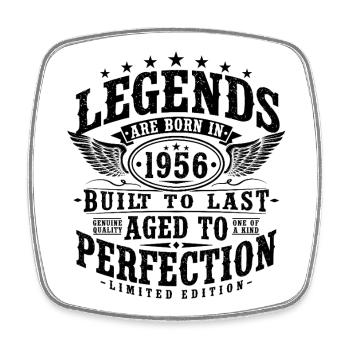 70e anniversaire 1956 cadeau vintage vintage - Magnet carré - blanc - Devant