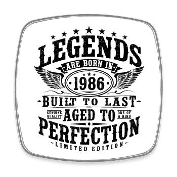 1986 Anniversaire Vintage Born Legends - Magnet carré - blanc - Devant