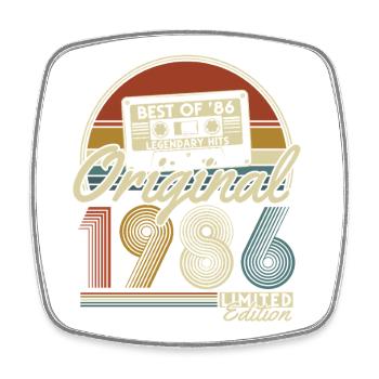 Cadeau d’anniversaire rétro vintage vintage 1986 - Magnet carré - blanc - Devant