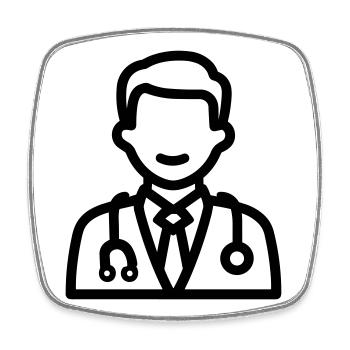 médecin - Magnet carré - blanc - Devant