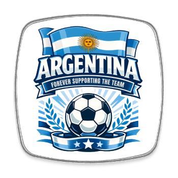Maillot de supporters argentin Football rétro - Magnet carré - blanc - Devant