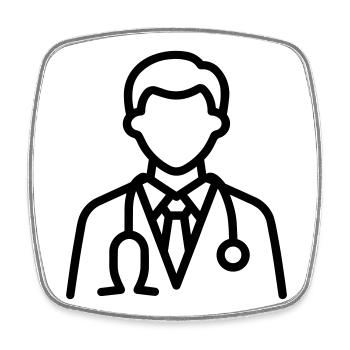 médecin - Magnet carré - blanc - Devant