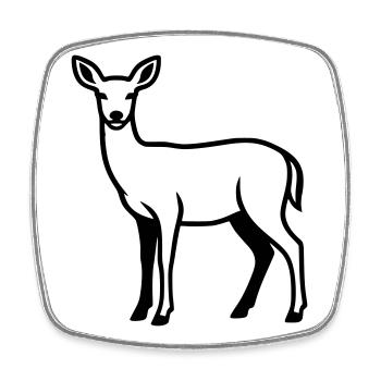 Deer Silhouette Hunter Hunting Club Forester Forest - Square fridge magnet - white - Front