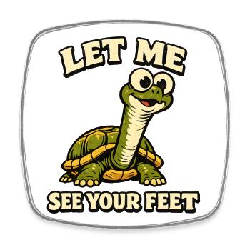 Conception du Pied de Tortue - Magnet carré - blanc - Devant