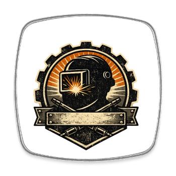 Soudeur Sparks Metal Industry Work Pride - Magnet carré - blanc - Devant