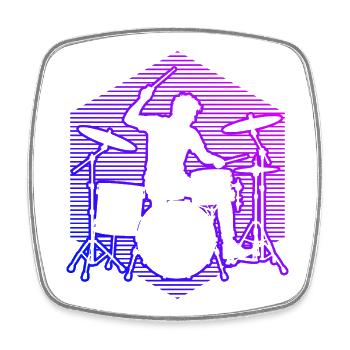 Geschenkidee für den Musiker mit Schlagzeugspielen - Viereckiger Kühlschrankmagnet - Weiß - Vorne