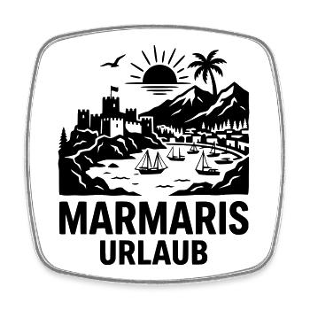 Marmaris Urlaub Türkei - Viereckiger Kühlschrankmagnet - Weiß - Vorne