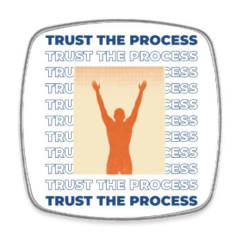 Trust the Process Silhouette Victory - Square fridge magnet - white - Front