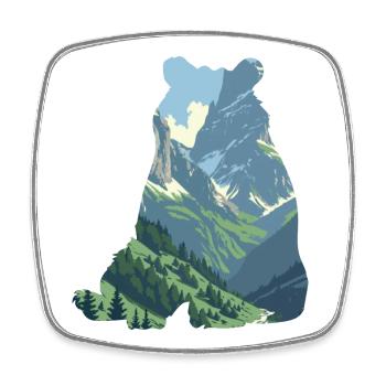 Bear Landscape Nature Conservation - Square fridge magnet - white - Front