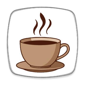 Kaffee Kaffeetasse Tasse Geschenk - Viereckiger Kühlschrankmagnet - Weiß - Vorne