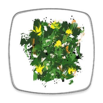 Design Grunge de feuillage nature abstrait - Magnet carré - blanc - Devant