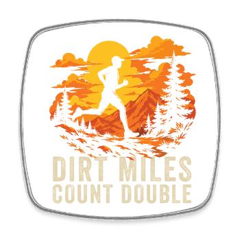 Course en sentier - Les miles en terre comptent double - Magnet carré - blanc - Devant