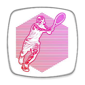 Geschenkidee für einen Tennis mit Tennis - Viereckiger Kühlschrankmagnet - Weiß - Vorne