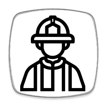 Feuerwehrmann - Viereckiger Kühlschrankmagnet - Weiß - Vorne