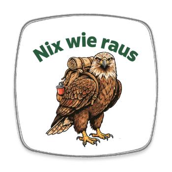 Nix wie raus Natur Abenteuer Adler - Viereckiger Kühlschrankmagnet - Weiß - Vorne