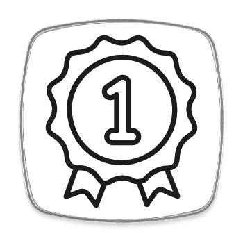 Insigne du ruban de première place - Magnet carré - blanc - Devant
