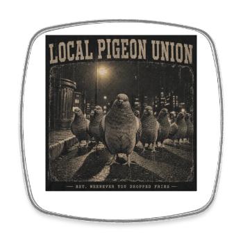 Tendance du motif vintage du Pigeon Union locale - Magnet carré - blanc - Devant