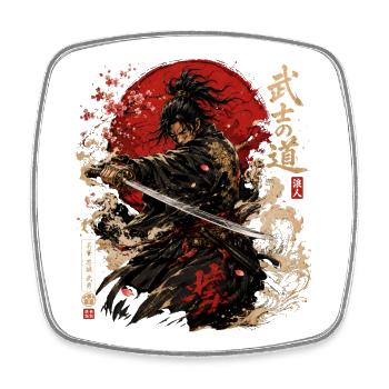 Samurai – Japan Warrior Streetwear Design - Viereckiger Kühlschrankmagnet - Weiß - Vorne