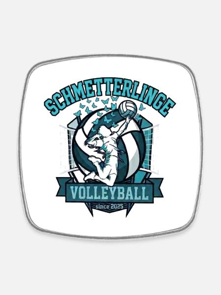 Butterflies Volleyball 2025 Logo Print - Square fridge magnet - white