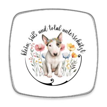 Bull terrier petit, mignon et totalement sous-estimé - Magnet carré - blanc - Devant