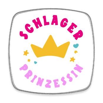 Schlager Prinzessin Krone Party Festival Outfit - Viereckiger Kühlschrankmagnet - Weiß - Vorne