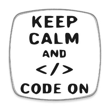 Code On : Meme Reste Calme - Magnet carré - blanc - Devant