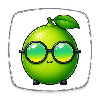 Limette Zitrone Cartoon Sommerdesign - Viereckiger Kühlschrankmagnet - Weiß - Vorne