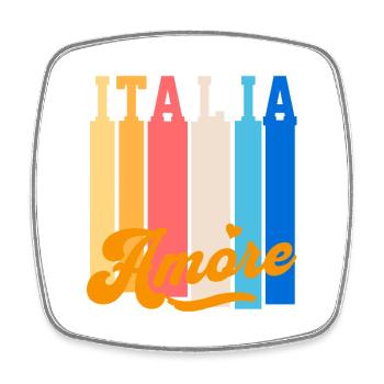 Italia Amore - Viereckiger Kühlschrankmagnet - Weiß - Vorne