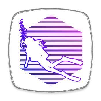 Idée cadeau pour un passionné de plongée avec Scuba Diving - Magnet carré - blanc - Devant